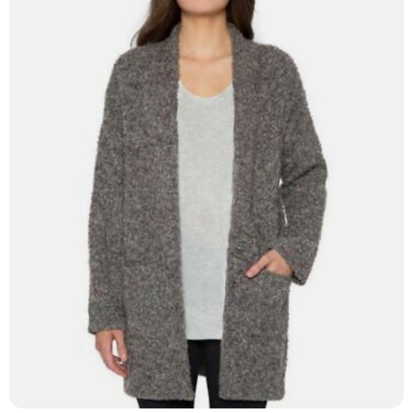 Matty M Cardigan Open Front Duster Over Sized Gray Front Pockets S/XS - Picture 1 of 11